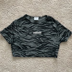Gymshark Animal Graphic Crop Top - Black Print